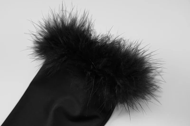 Feather Off Shoulder Mini Dress With Heart Cutouts Party