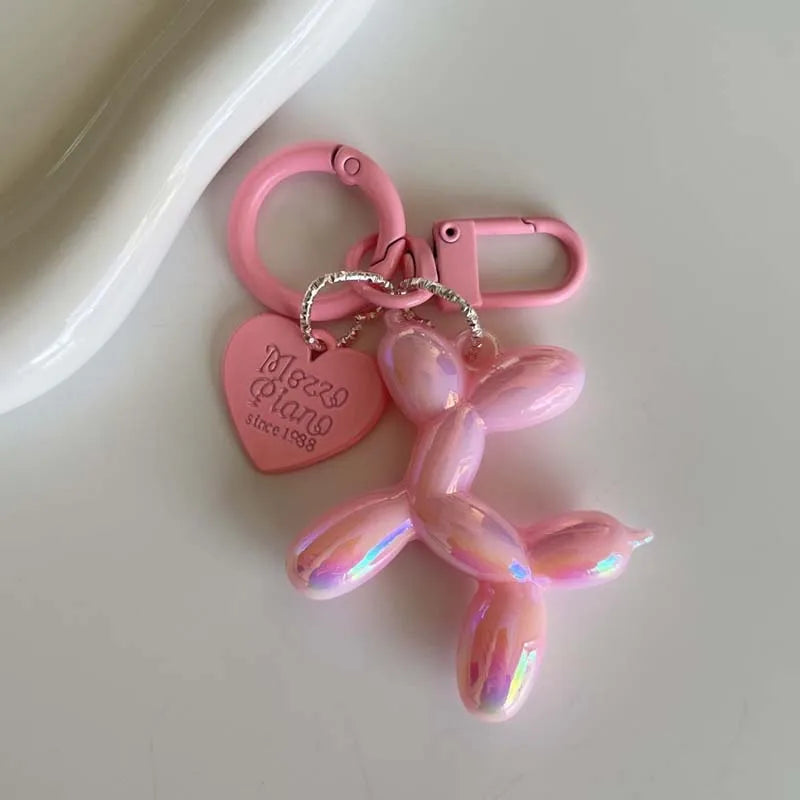 Cute Jelly Balloon Dog Keychain Pendant - Adorable Cartoon Dog Chain Keychain for Unisex Keys