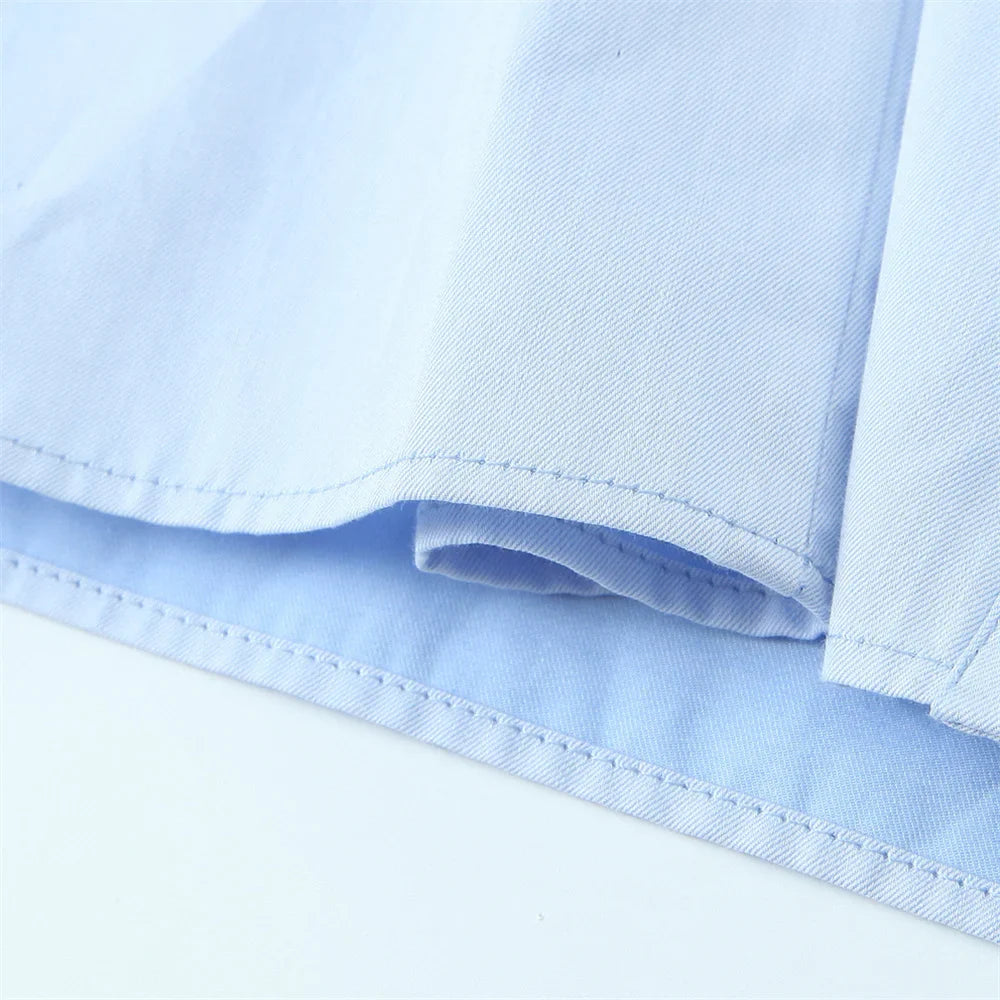 Women's Casual Waist Button-Up Shirt Long Sleeve Lapel Solid Color Slim Fit Spring Blouse