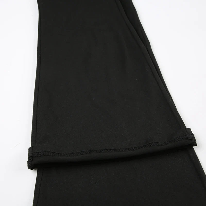 Black Sleeveless Skinny Flared Jumpsuit for Women with Lace Trim and Tie Bow Detail Cute Sweet Slip Romper