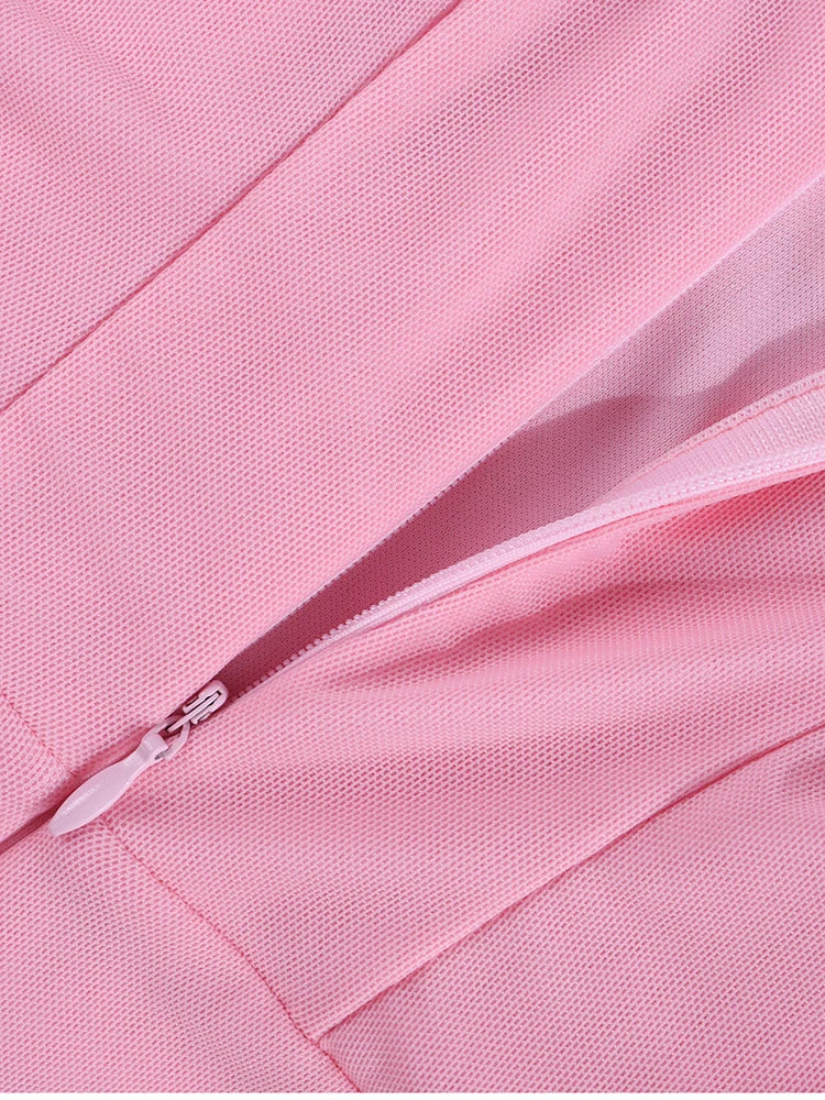 Sexy Hollow Out Bandage Mini Dress With Full Sleeves