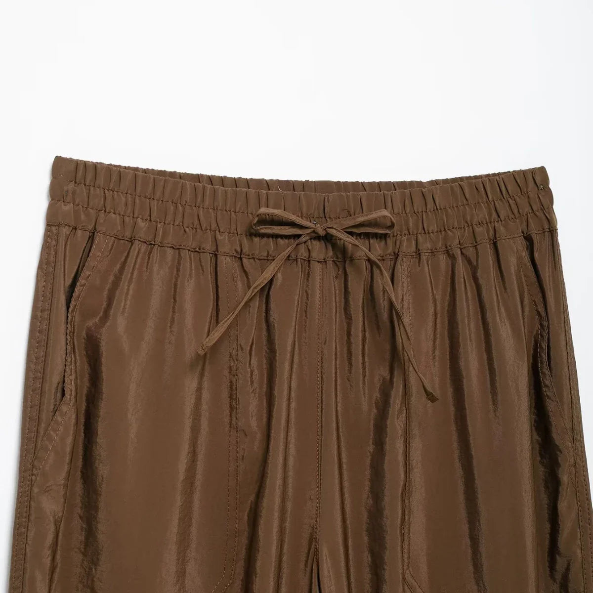 Women's Chic Pleated Tops and Trousers Set with Lapel Long Sleeves and High Waist Pants for Spring Summer Fashion