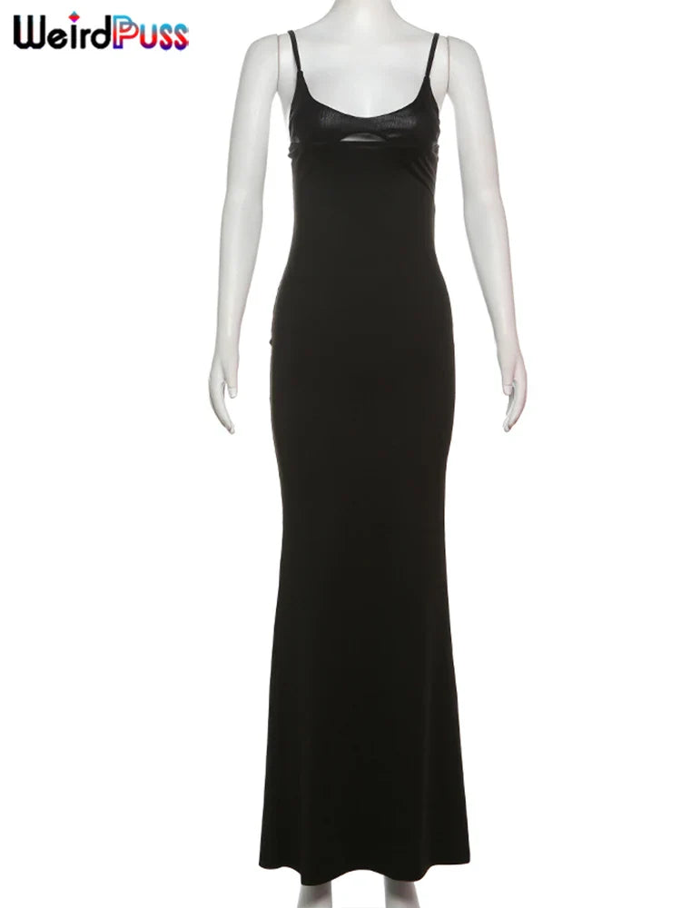 Backless Bodycon Dress With Hollow Square Collar Party