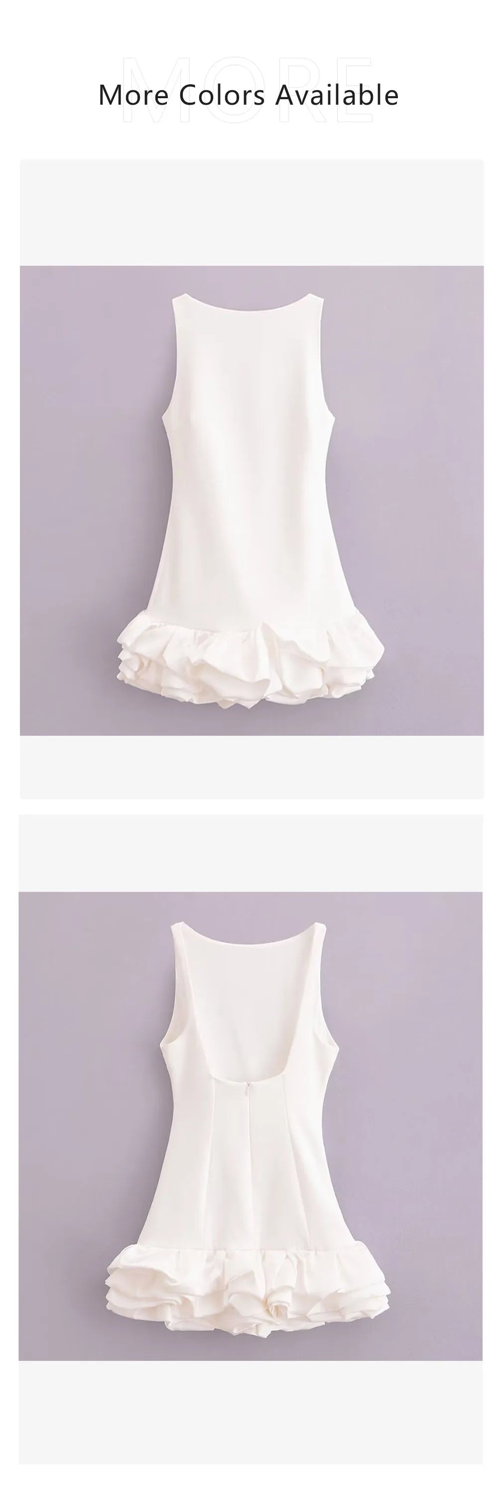 White Sleeveless Mini Dress for Women Elegant Autumn Fashion