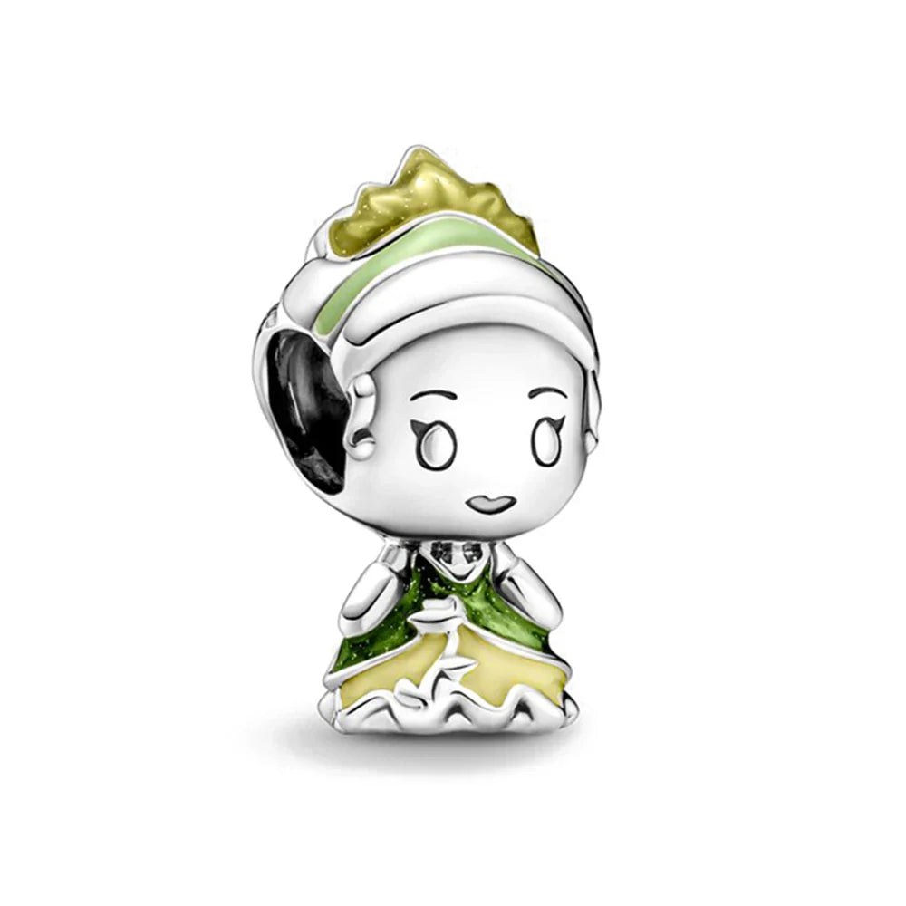 925 Silver Mermaid Princess Dress Charms for DIY Dangle Beads Fit Original Pendant Bracelet Necklace Fashion Jewelry