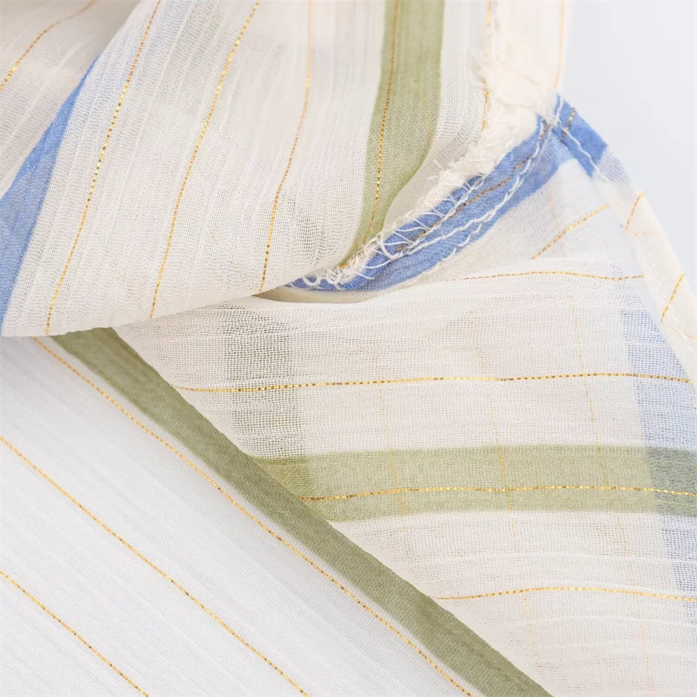 Women's Fashionable Casual Striped Lapel Shirt Long Sleeve Versatile Metal Tone Accent Autumn Blouse