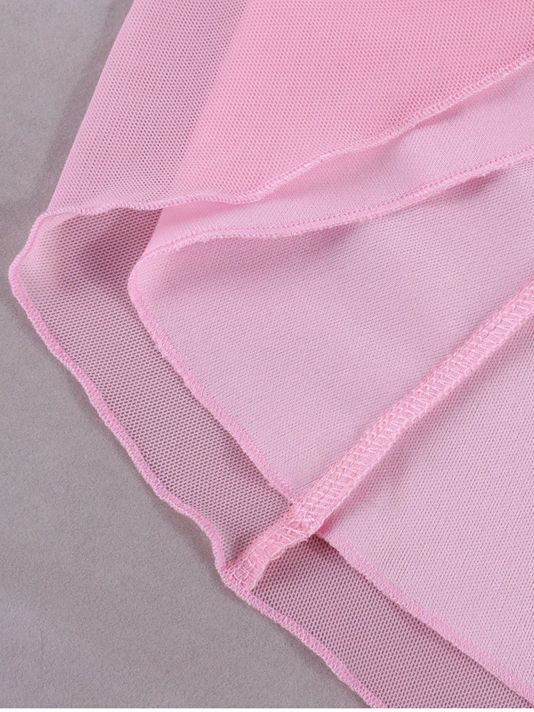 Sexy Hollow Out Bandage Mini Dress With Full Sleeves