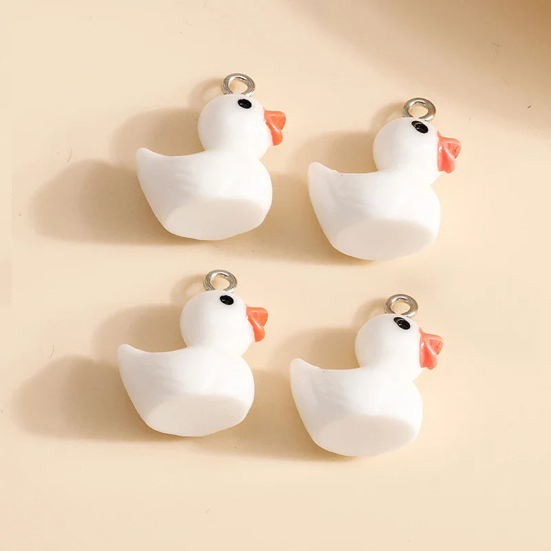 10pcs Cute Imitation Resin 3D Chicken Charms for DIY Jewelry Making Earrings and Bracelets