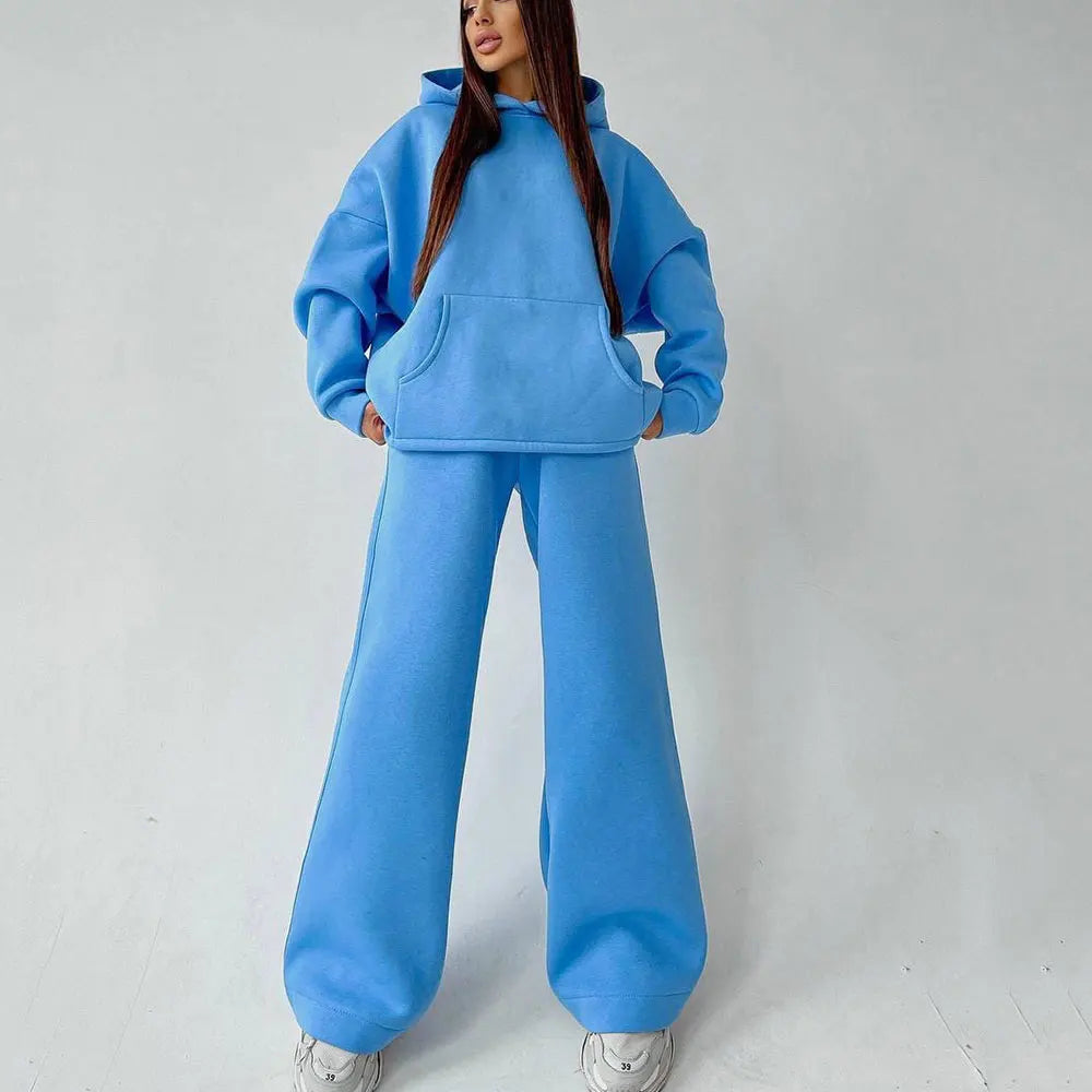 Women Oversized Tracksuit Set with Hoodie and Sweatpants Comfortable Two Piece Outfit
