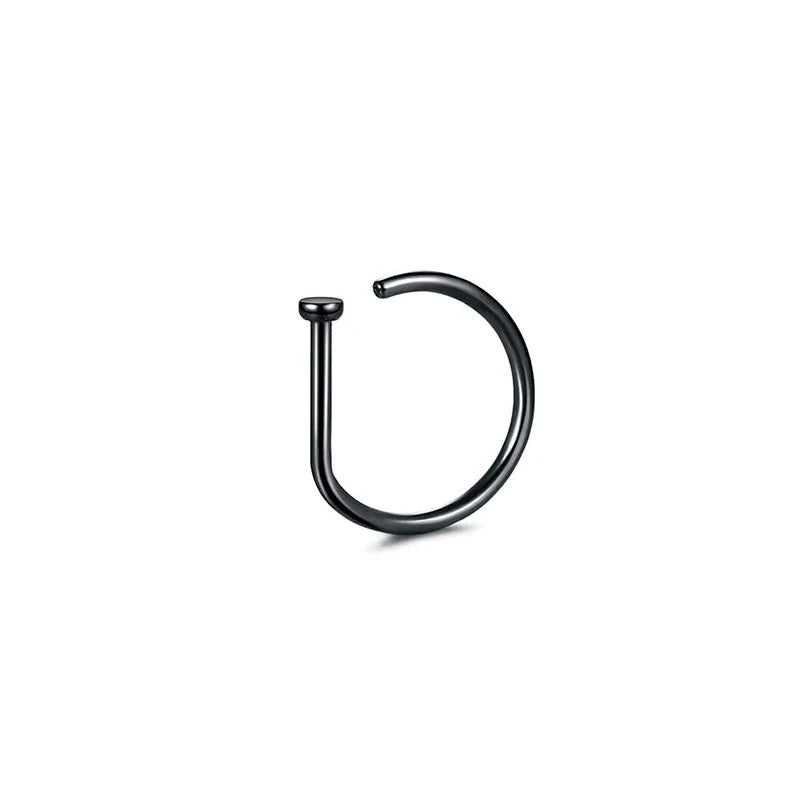 D-Shape Septum Nose Ring Clip On 316L Stainless Steel Fake Piercing Jewelry for Men and Women, 1/3/5 Pieces