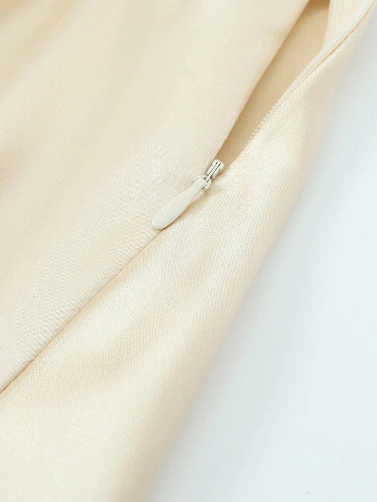 Hollow Out Midi Dress Backless Bow Tie Soft Touch Fabric