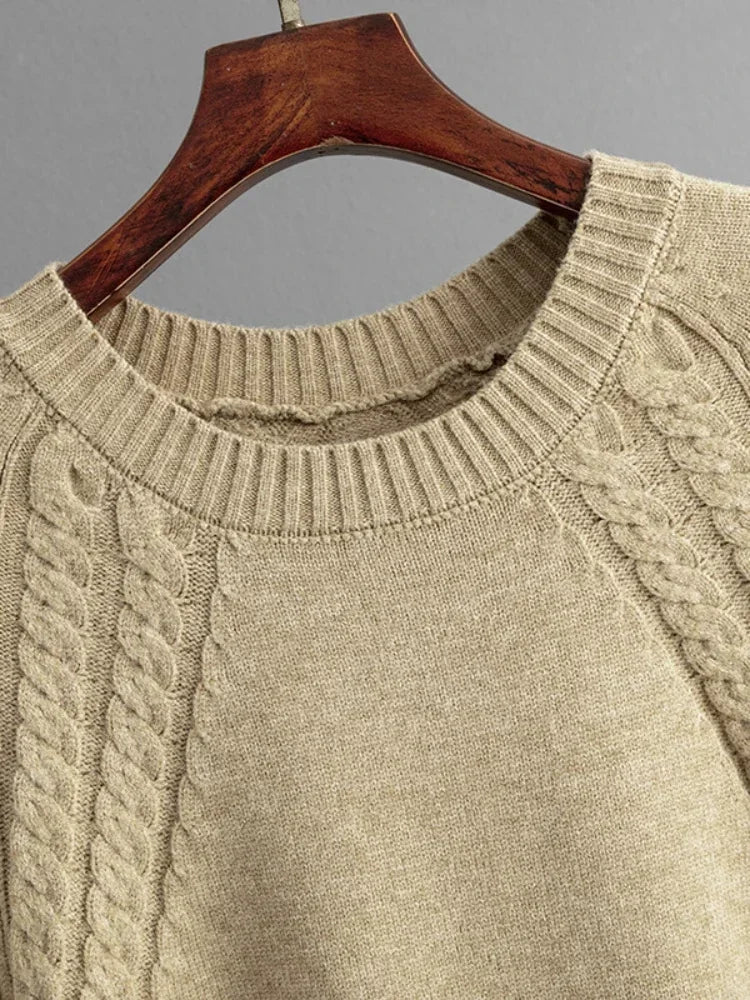 Casual Knitted Two Piece Set for Women Featuring Loose Sweater and Wide Leg Pants