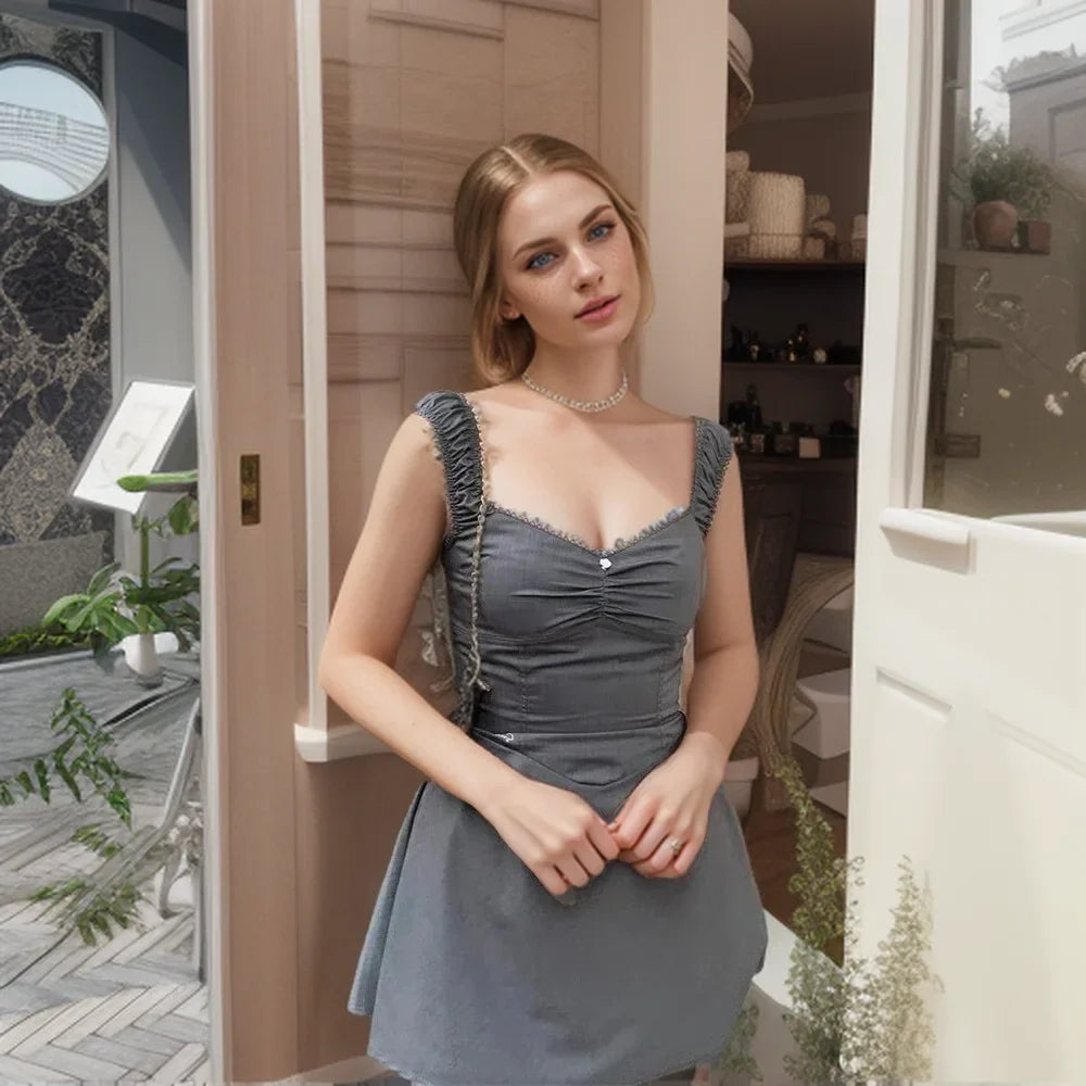 Trendy One Shoulder Short Dress For Women Summer Chic Dress