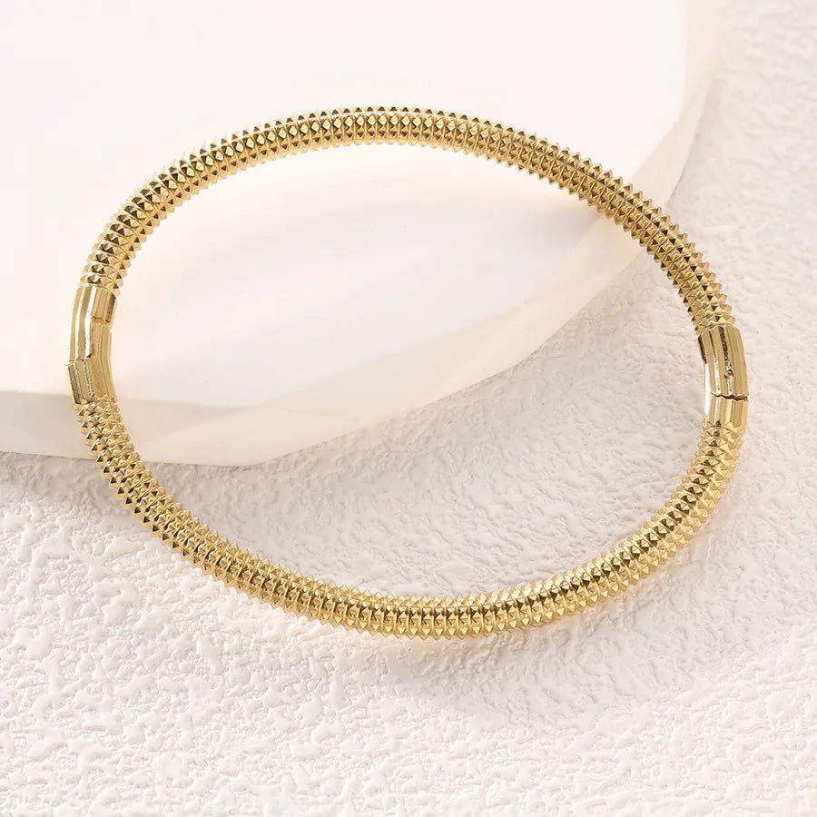 Waterproof Stainless Steel Cuff Bracelet for Women Smooth Openable Bangles Jewelry Gift