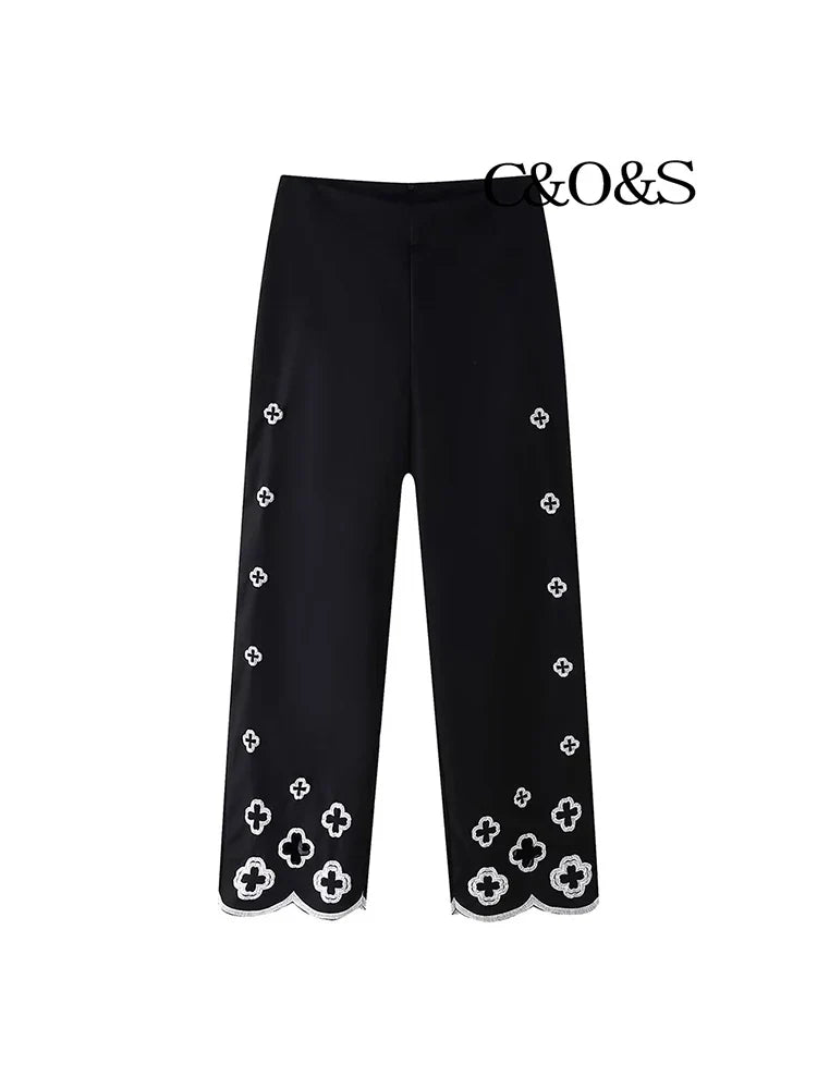 Floral Print Long Sleeve Shirt and High Waisted Trousers Fashion Set