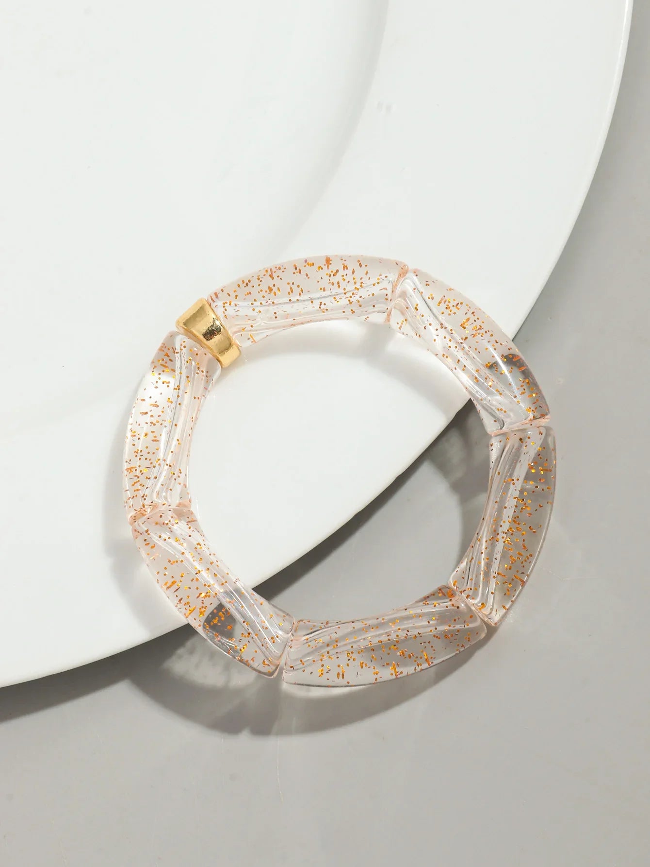 Boho Chunky Bamboo Stackable Bracelet for Women with Colorful Tube Beads and Elastic Design