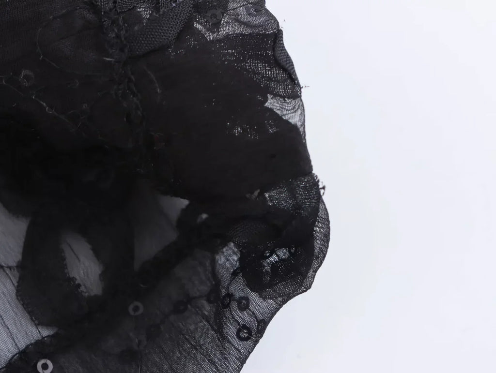 Sequin Two Piece Set for Women with Translucent Blazer Coat and Elegant Pants Stylish Party Outfit