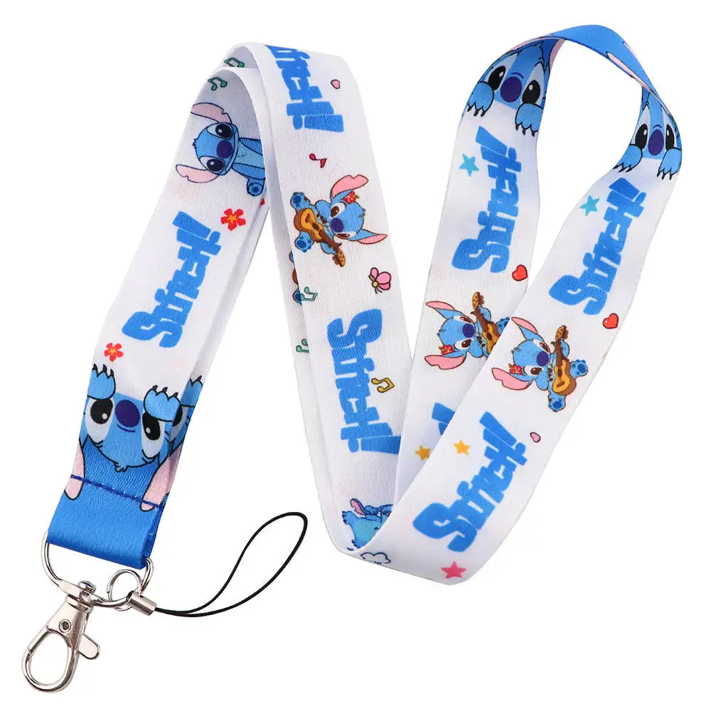 Stitch Cute Cartoon Animation Lanyard for Keys ID Credit Card Pass Mobile Phone Charm Neck Strap Badge Holder