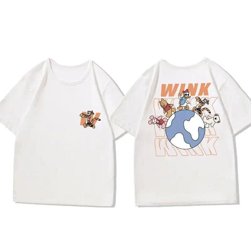 Cartoon Disney Tigger Printed Women's Cotton T-Shirt Casual Short Sleeve Top