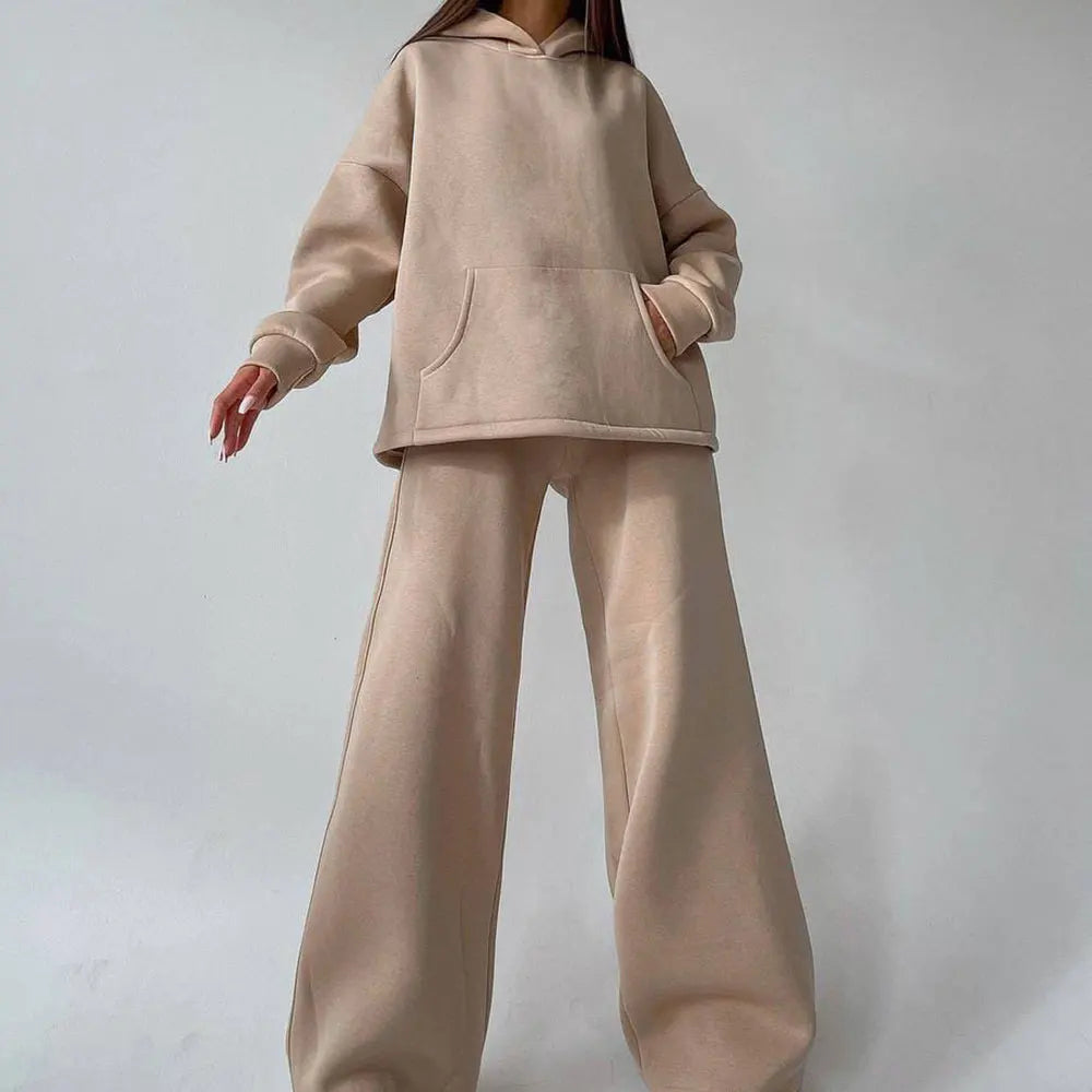 Women Oversized Tracksuit Set with Hoodie and Sweatpants Comfortable Two Piece Outfit