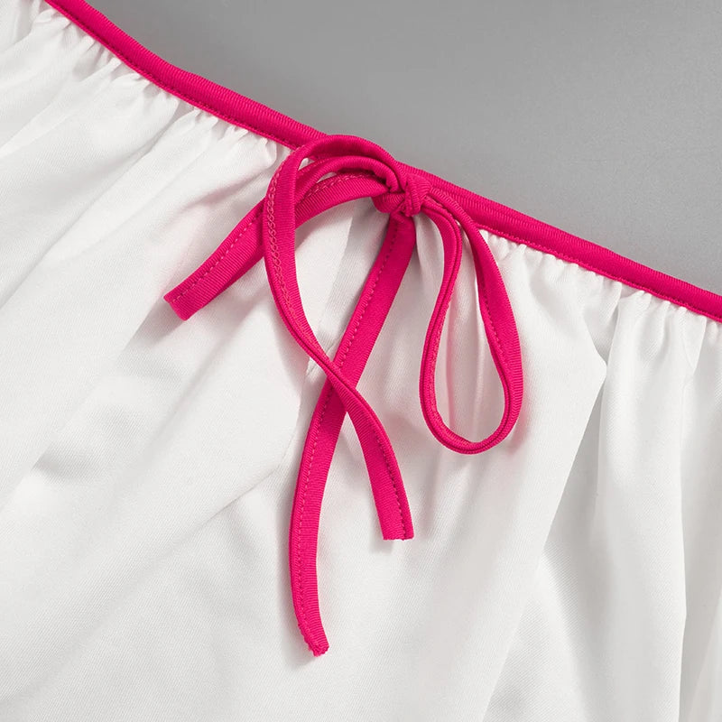 Women Two Piece Party Outfit Set Sexy Short Sleeve Crop Top and High Waist Pleated Mini Skirt Summer Fashion Ensemble