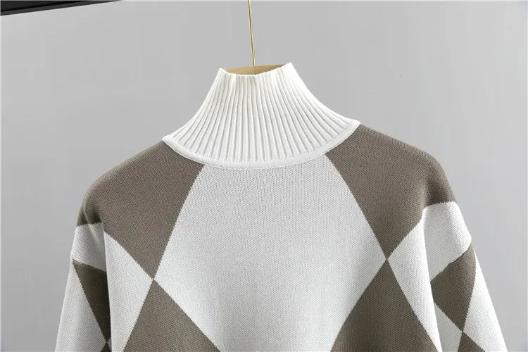 Women's Thick Soft Knitted Sweater and Long Pant Set Casual 2PCS Track Suit for Autumn and Winter