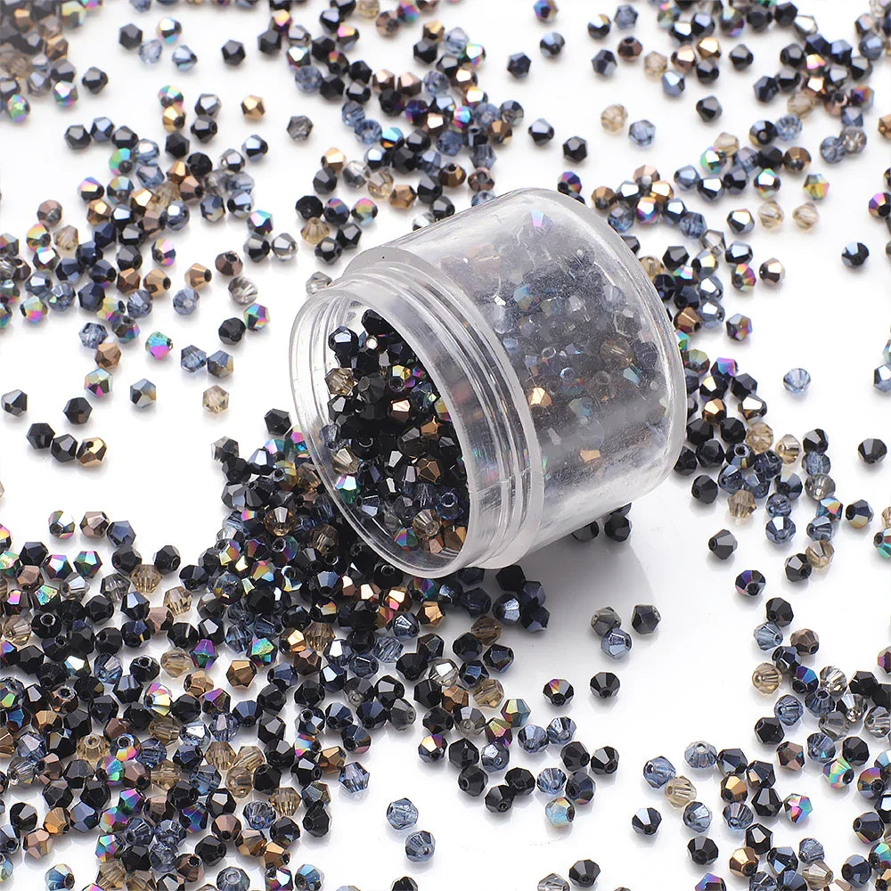 500Pcs 3mm Mixed AB Color Czech Bicone Glass Beads for DIY Jewelry Making and Handmade Bracelets