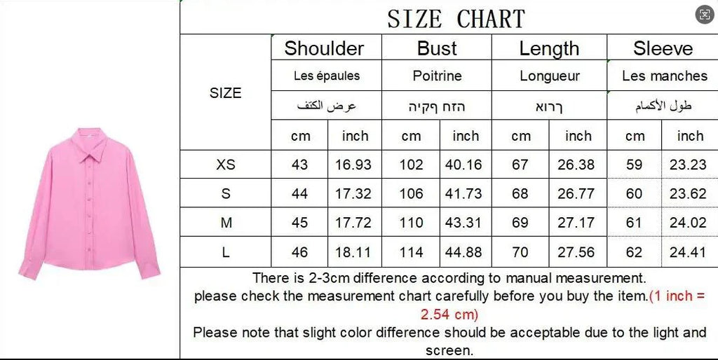 Fashionable Women Single Breasted Long Sleeve Shirt Button Up Blouse Casual Streetwear Top for Spring and Summer