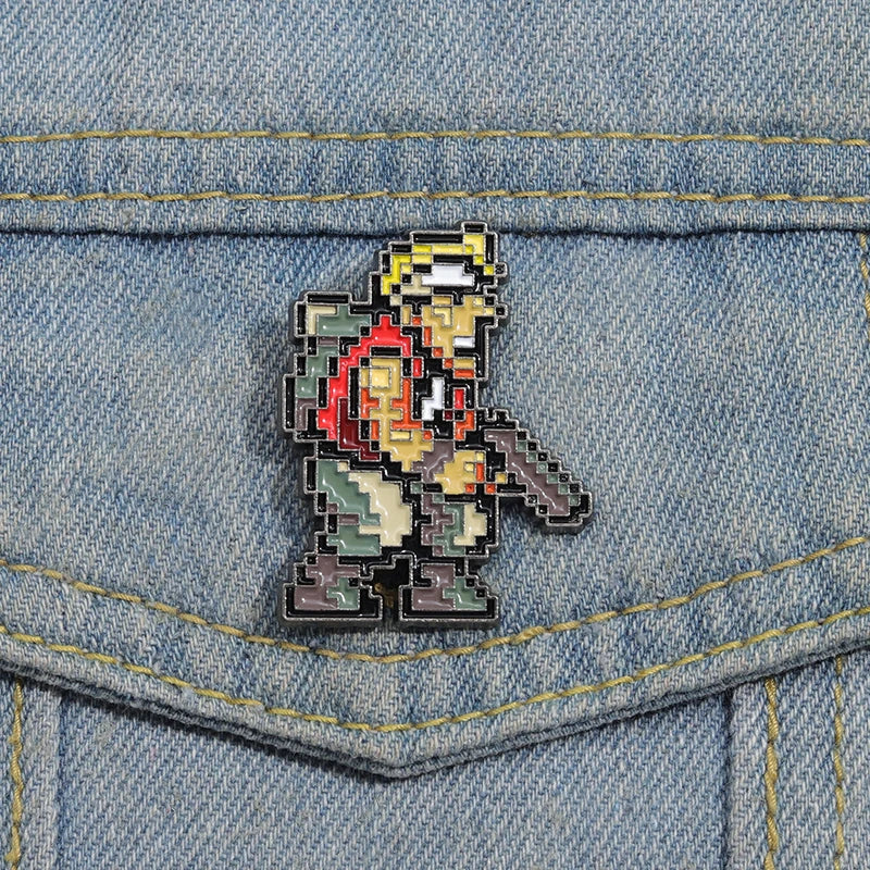 Shooting Game Enamel Pin Cool Brooch for Men Anime Fans Jewelry Accessory
