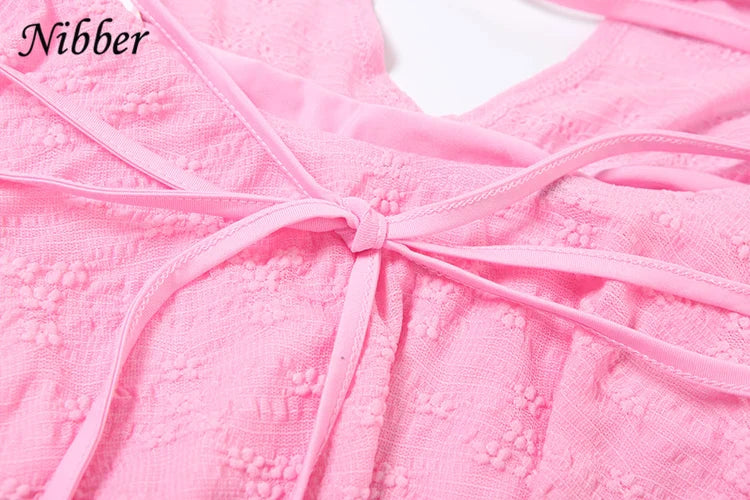 Backless Bandage Dress Hollow Neck Lace Mini Bodycon