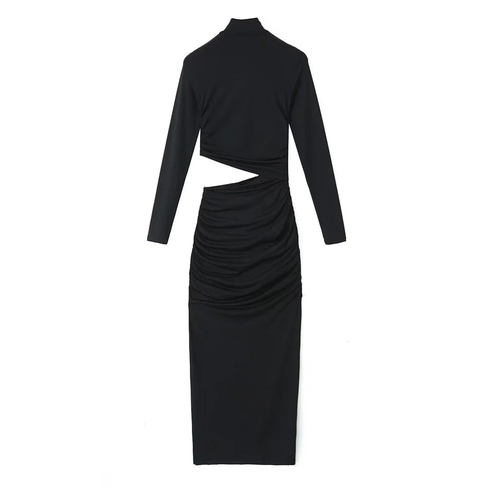 Slim Fit High Neck Dress For Women Autumn Winter Style
