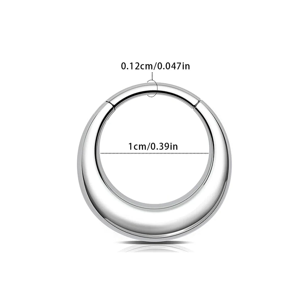 316L Stainless Steel Smooth Hoop Nose Ring Piercing Clicker Water Drop Septum Ring for Women and Men