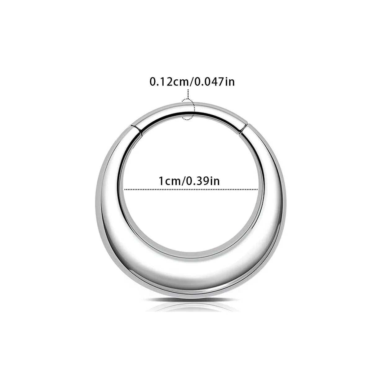 316L Stainless Steel Smooth Hoop Nose Ring Piercing Clicker Water Drop Septum Ring for Women and Men