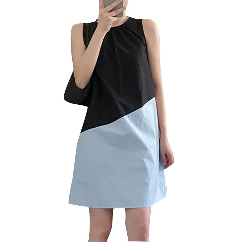 Casual Color Block Tank Dress for Women Sleeveless Everyday