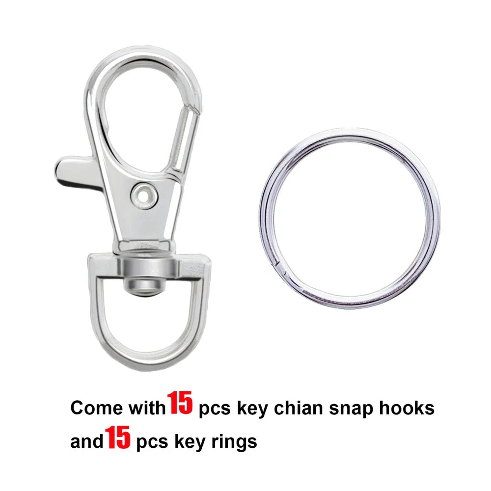 30 Pieces Metal Swivel Keychain Hooks with Split Key Rings for DIY Keychain Making