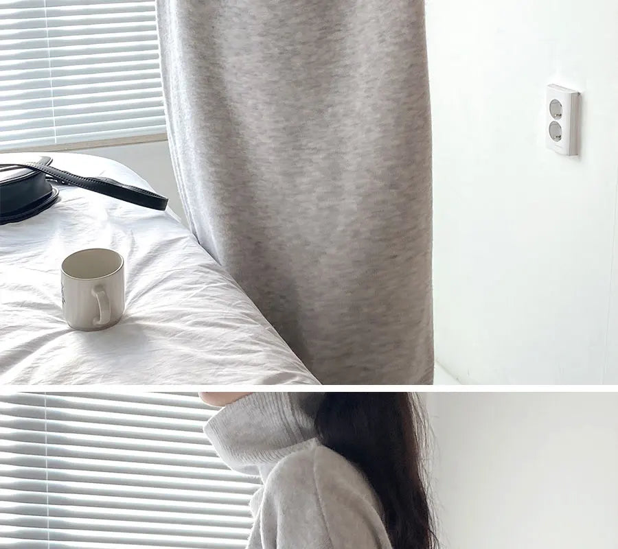 Cozy Turtleneck Sweater Dress For Women Knitted Long Sleeve