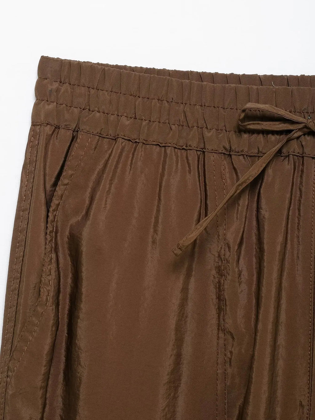 Women's Chic Pleated Tops and Trousers Set with Lapel Long Sleeves and High Waist Pants for Spring Summer Fashion