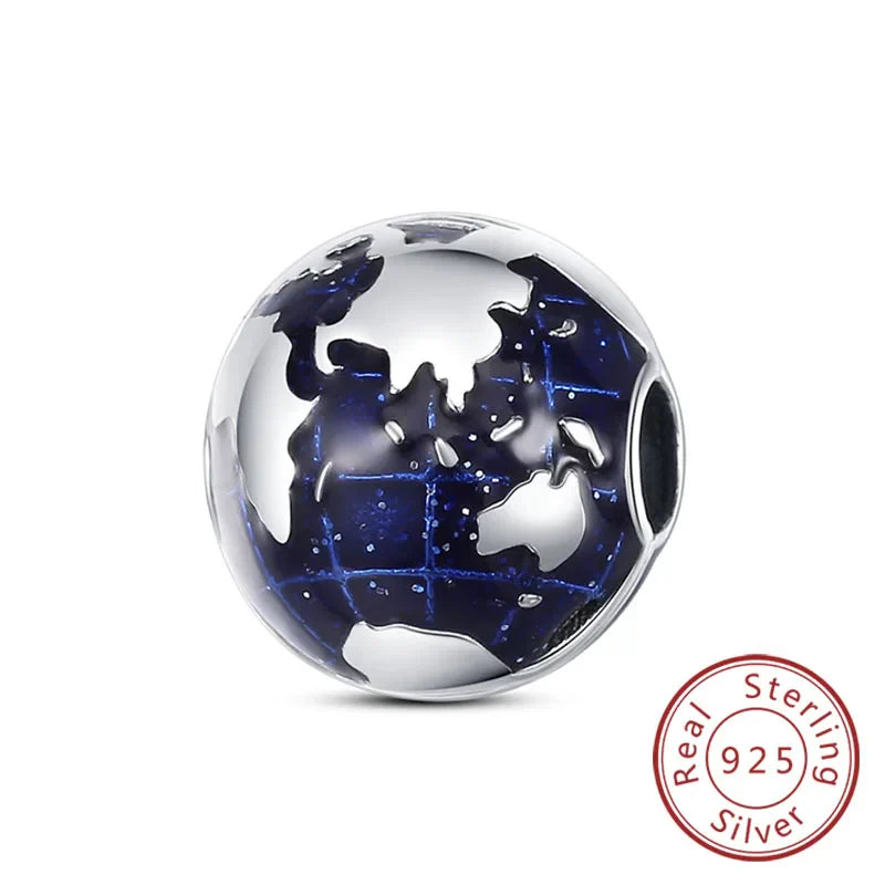 Fit Original 925 Sterling Silver Clip Charms with Zircon and Silicone Spacer Beads for Women DIY Bracelet Gift