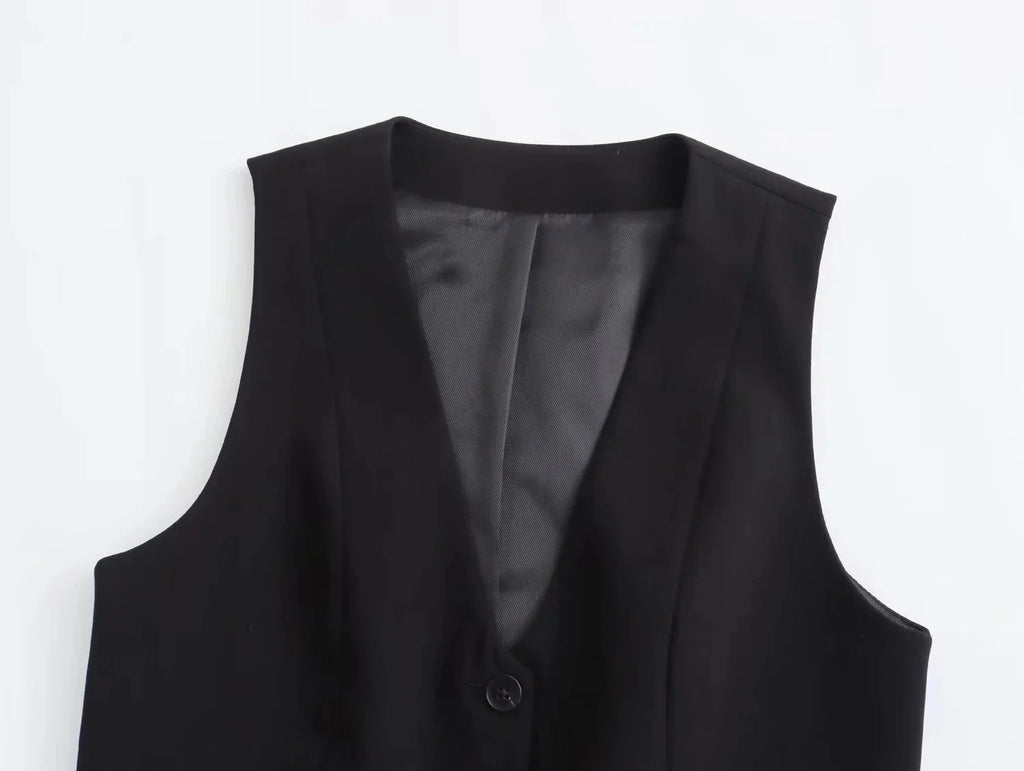 Casual Solid V Neck Sleeveless Vest and Wide Leg Pants Set for Elegant Summer Style