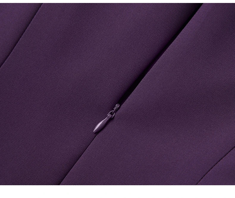 Purple Embroidered A Line Dress For Office And Party