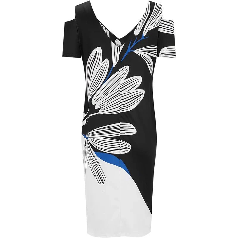 Backless Bodycon Dress For Party Elegant V Neck Patchwork