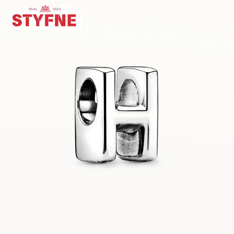 Silver 925 Alphabet Charm Beads A-Z for DIY Jewelry and Bracelet Making Gifts for Women