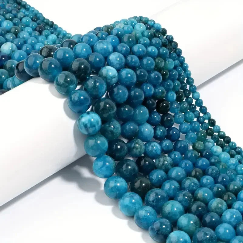 Natural Blue Apatite Stone Beads for DIY Bracelet and Jewelry Making 4mm 6mm 8mm 10mm Round Gemstone Beads