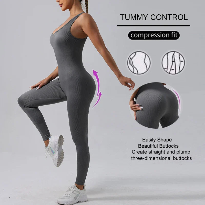 Seamless Yoga Jumpsuit For Women High Stretch Fitness