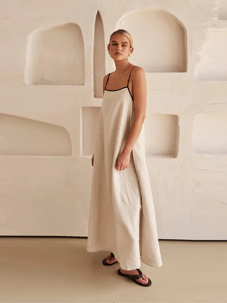 Backless Maxi Dress For Women Summer Sleeveless Slip Dress