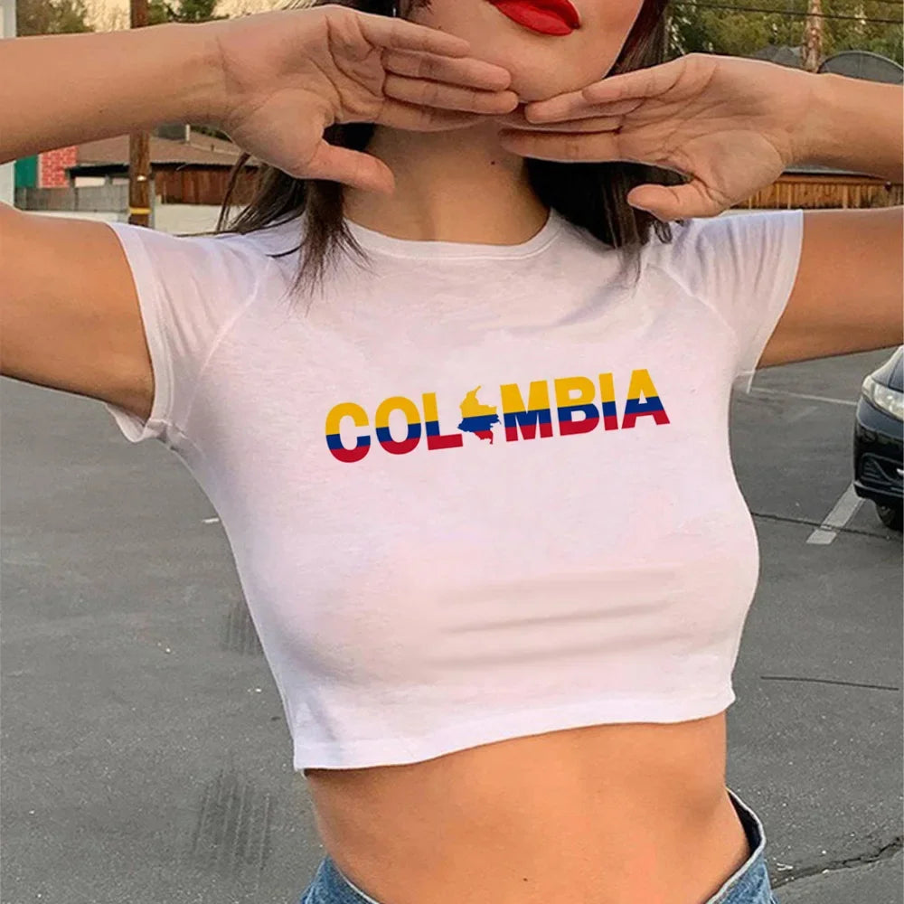 Colombia Anime T Shirt for Women - Stylish Manga Design Tee for Female Anime Fans