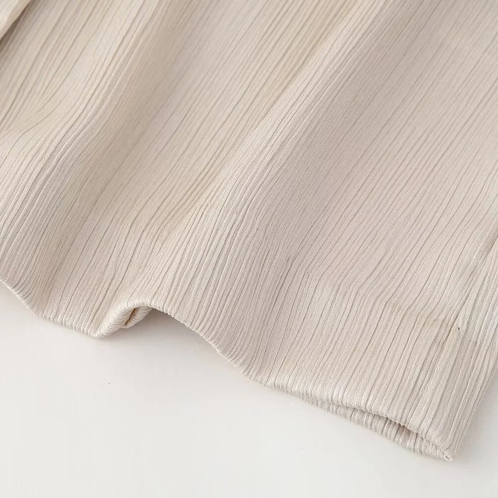 Women's Double-Breasted Blazer and Wide Leg Pants Two Piece Set for Casual Homewear