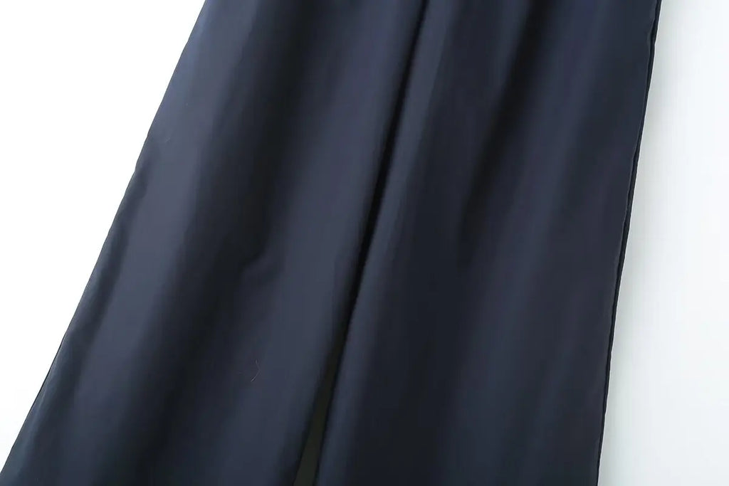 Autumn Women Casual Two Piece Set with Poplin Shirt and High Waist Long Pants