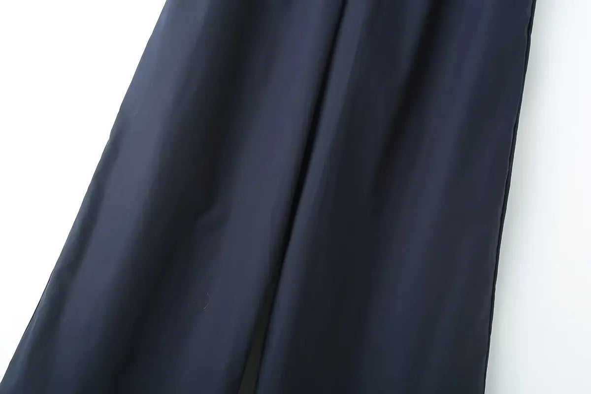 Autumn Women Casual Two Piece Set with Poplin Shirt and High Waist Long Pants