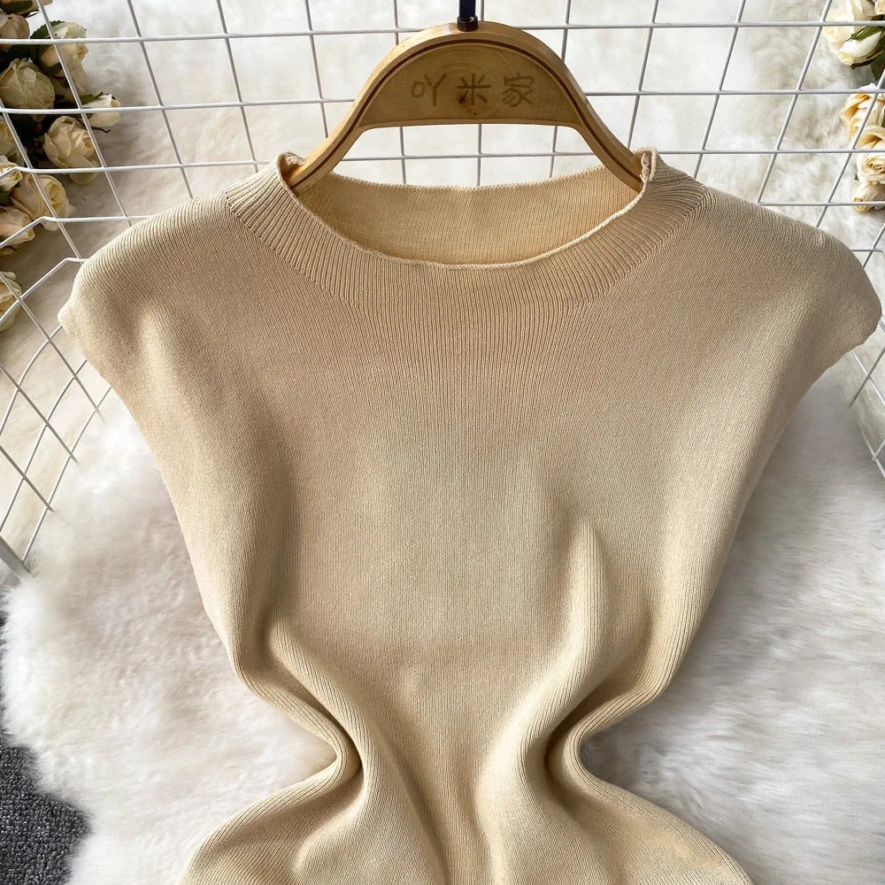 Pink Backless Summer Knit Bodycon Beach Dress for Women